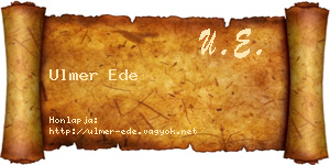 Ulmer Ede névjegykártya